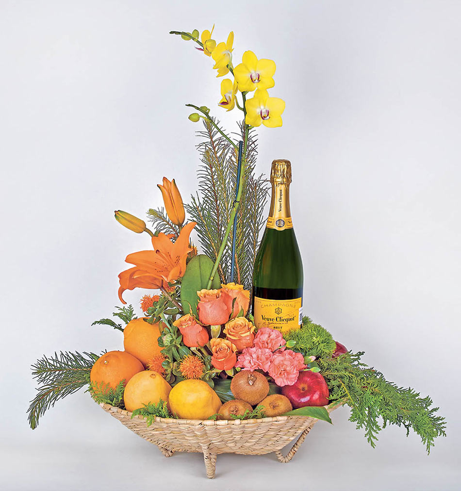 Arreglos florales con orquideas y champan a domicilio méxico